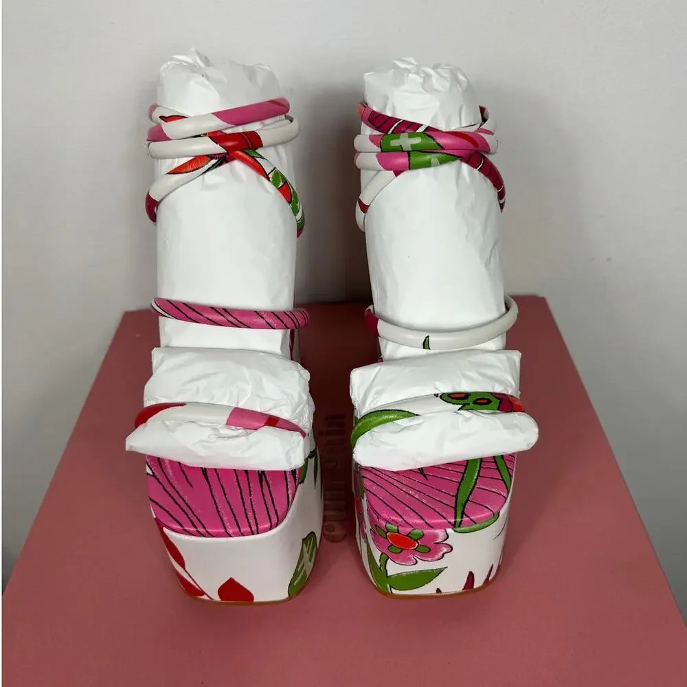 New Cult Gaia Hyte Platforms Sandals in La Selva Floral Women's Size EU 39